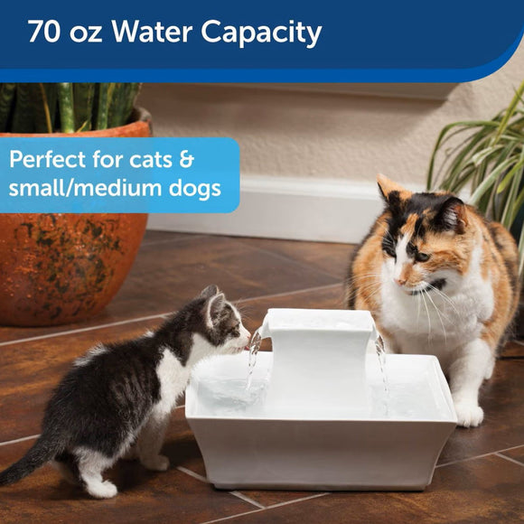 Drinkwell Pagoda Ceramic Water Fountain For Dogs & Cats