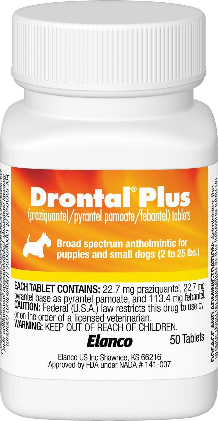 Drontal P Drontal Plus 22.7mg Tablets for Small Dogs | 2-25 lbs