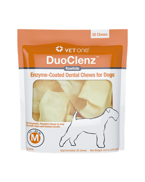 DuoClenz Enzyme-Coated Rawhide Dental Chews for Dogs - Medium Dogs 12-25 lbs / 30 Chews - Dog Dental Care 2