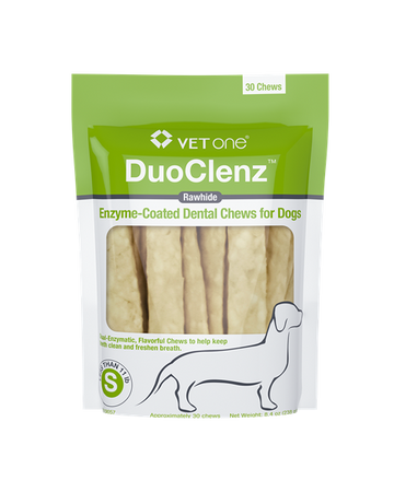 DuoClenz Enzyme-Coated Rawhide Dental Chews for Dogs