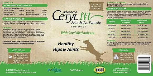 Durvet Advanced Cetyl M Joint Action Formula for Dogs (120 ct) - 2