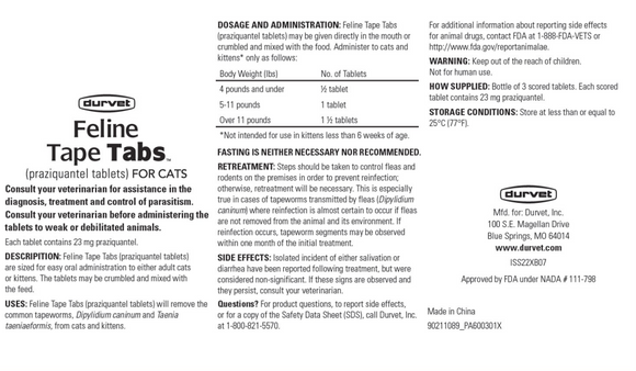 Durvet Feline Tape Tabs Tapeworm Dewormer for Cats (3 tablets) - Cat Dewormer 2