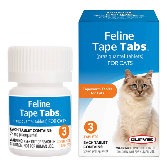 Durvet Feline Tape Tabs Tapeworm Dewormer for Cats (3 tablets) - Cat Dewormer 1