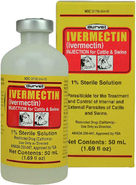 Durvet Ivermectin Injection 1% for Cattles and Swines - 50-ml - Farm Animal Health & Wellness 1