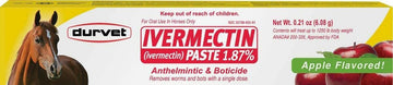 Durvet Ivermectin Paste Dewormer 1.87% – 6.08g Apple Flavor for Horses