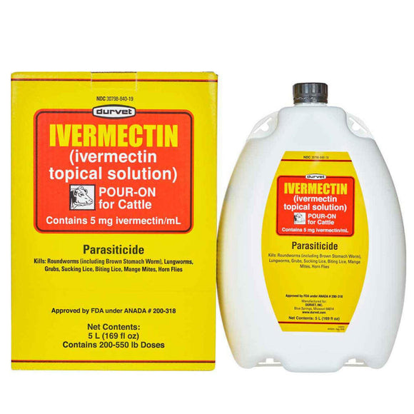 Durvet Ivermectin Pour-On for Cattle - 5 liter - Pet Flea & Tick Control 3
