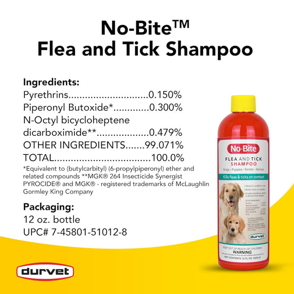 Durvet No-Bite™ Flea and Tick Shampoo for Dogs & Puppies (12 oz)