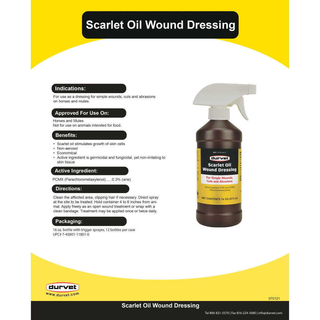 Durvet Scarlet Oil Wound Dressing for Horses | HardyPaw Durvet Scarlet Oil Wound Dressing for Horses | HardyPaw