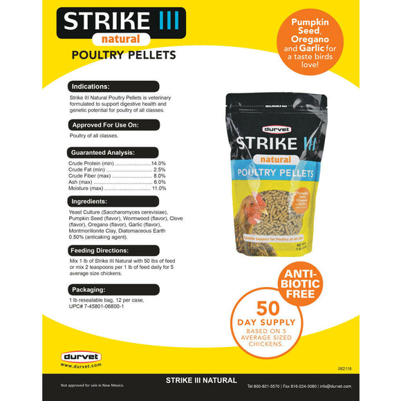 Durvet Strike III Natural Poultry Pellets (1 lb)
