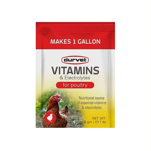 Durvet 5gm Vitamins & Electrolytes for Poultry 