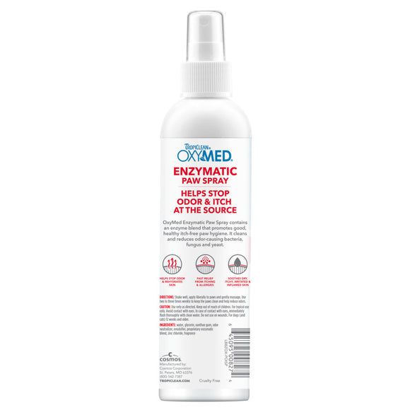 Tropiclean OxyMed Enzymatic Paw Odor & Itch Spray, 8-oz