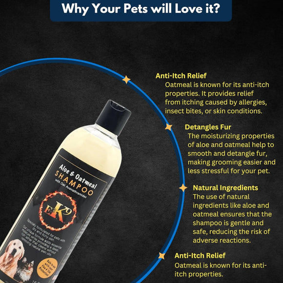 E3 K9 Aloe & Oatmeal Shampoo for Dogs (16 oz)