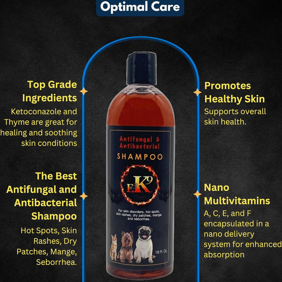 E3 K9 Antifungal & Antibacterial Shampoo for Dogs (16oz)
