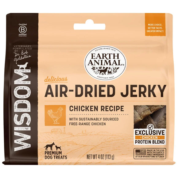 Earth Animal Air-Dried Jerky Recipe Dog Treats 4-oz - Chicken - Dog Treats 1