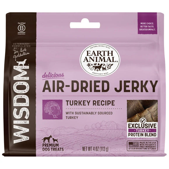 Earth Animal Air-Dried Jerky Recipe Dog Treats 4-oz - Turkey - Dog Treats 6