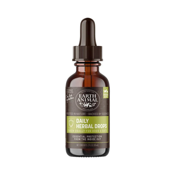 Earth Animal Daily Herbal Drops Health Supplements for Dogs & Cats 2-oz - Dog Health Care & Wellness 1