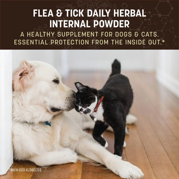 Earth Animal Flea & Tick Daily Herbal Internal Powder (Yeast-Free) Supplement for Dogs & Cats 8-oz - Dog Health Care &