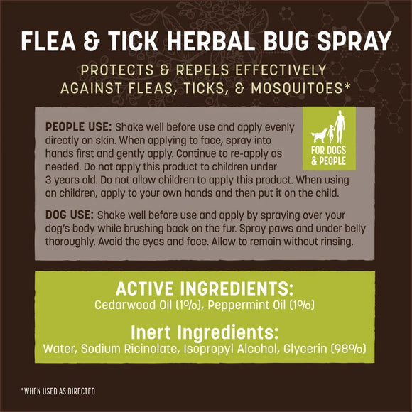 Earth Animal Flea & Tick Herbal Bug Spray for Dogs & People 8-oz - Dog Health Care & Wellness 3
