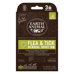 Earth Animal Flea & Tick Herbal Spot-On for Cats 3-count - Dog Health Care & Wellness 1