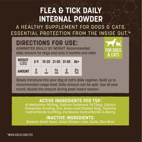 Earth Animal Flea & Tick Internal Powder Supplement for Dogs & Cats 1-lb - Dog Health Care & Wellness 3