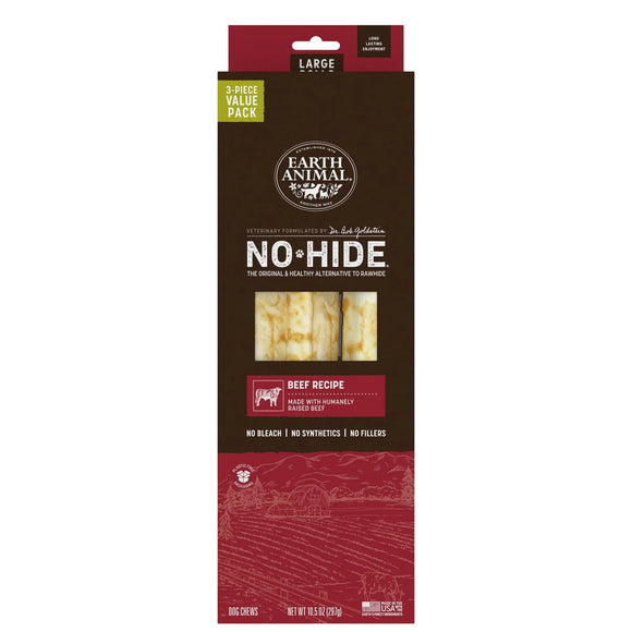 Earth Animal No-Hide Beef Recipe Dog Treats - Large - Rolls / 3-count - Dog Treats 14
