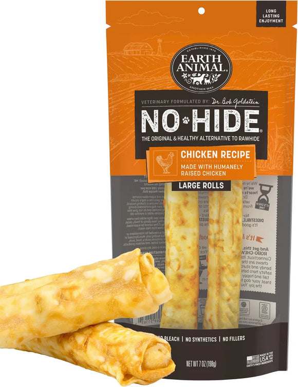 Earth Animal No-Hide Chicken Dog Treats - Large - Rolls / 2-count - Dog Treats 8