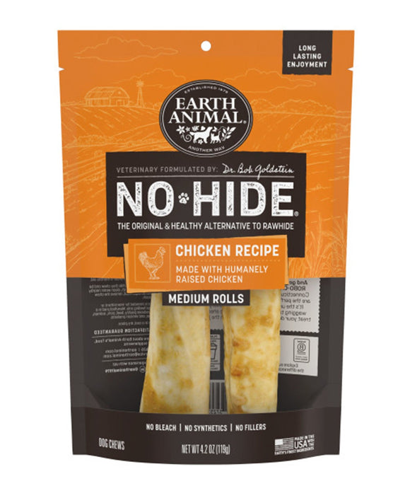 Earth Animal No-Hide Chicken Dog Treats - Medium - Rolls / 2-count - Dog Treats 6