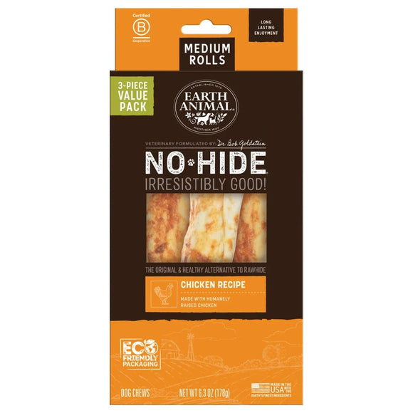 Earth Animal No-Hide Chicken Dog Treats - Medium - Rolls / 3-count - Dog Treats 7