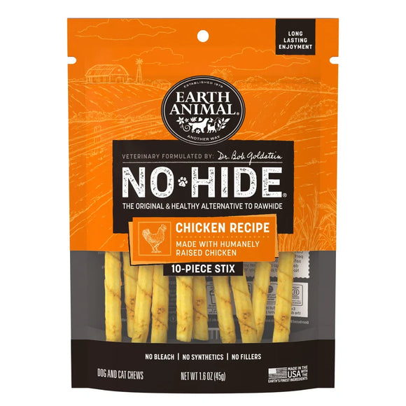 Earth Animal No-Hide Chicken Dog Treats - X-Small - Stix / 10-count - Dog Treats 1