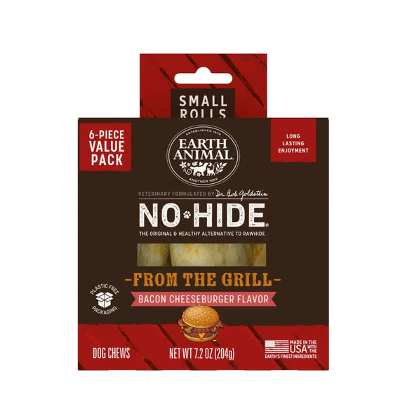 Earth Animal No-Hide From The Bacon Cheeseburger Flavor Dog Treats - Small - Rolls / 6-count - Dog Treats 3