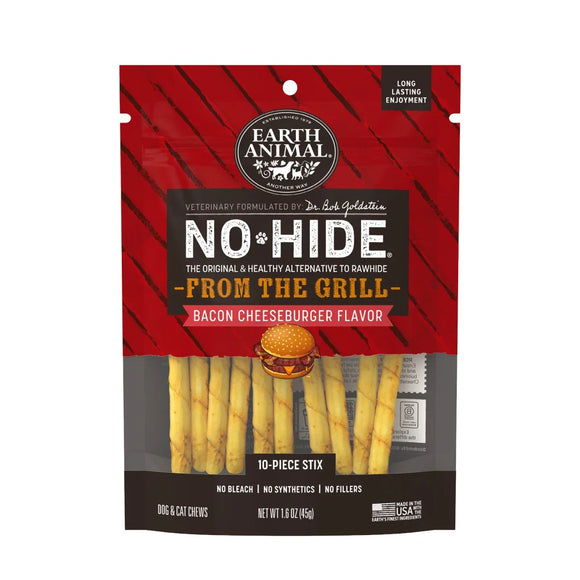 Earth Animal No-Hide From The Bacon Cheeseburger Flavor Dog Treats - X-Small - Stix / 10-count - Dog Treats 1