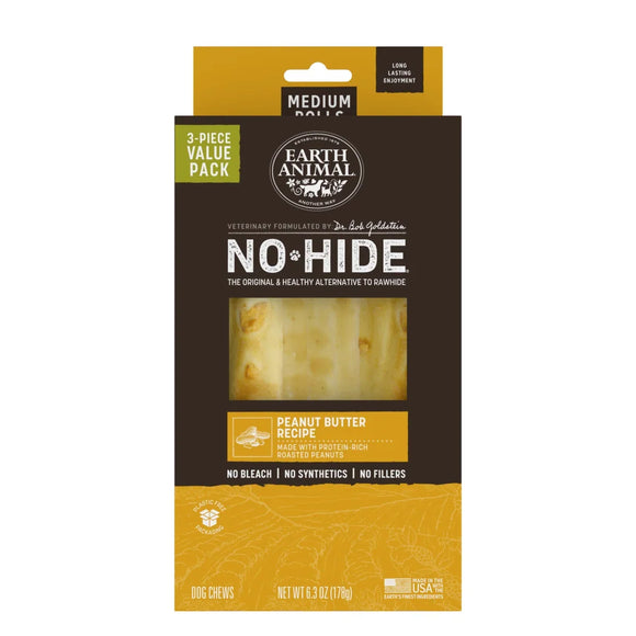 Earth Animal No-Hide Peanut Butter Recipe Dog Treats - Medium - Rolls / 3-count - Dog Treats 7