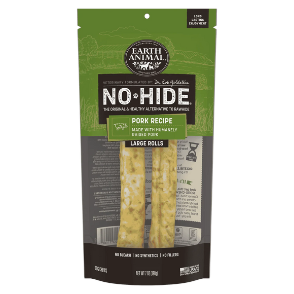 Earth Animal No-Hide Pork Recipe Dog Treats - Large - Rolls / 2-count - Dog Treats 8