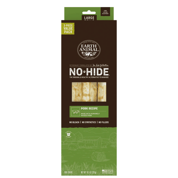 Earth Animal No-Hide Pork Recipe Dog Treats - Large - Rolls / 3-count - Dog Treats 9