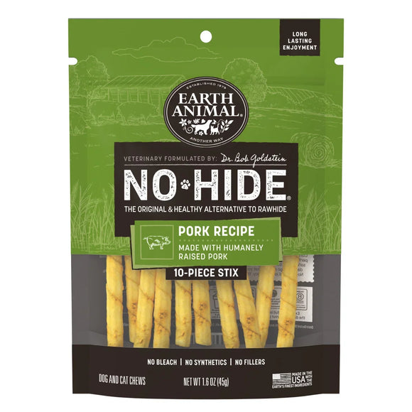 Earth Animal No-Hide Pork Recipe Dog Treats - X-Small - Stix / 10-count - Dog Treats 1
