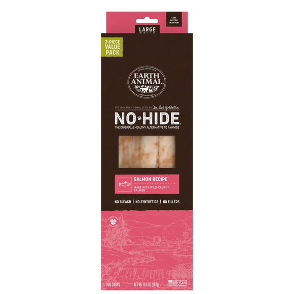 Earth Animal No-Hide Salmon Recipe Dog Treats - Large - Rolls / 3-count - Dog Treats 8