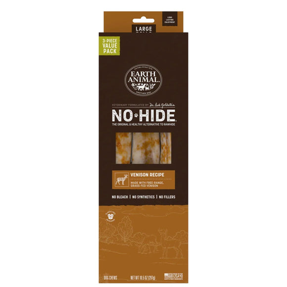 Earth Animal No-Hide Venison Recipe Dog Treats - Large - Rolls / 3-count - Dog Treats 9