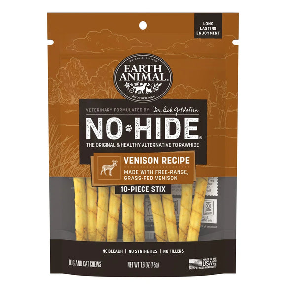 Earth Animal No-Hide Venison Recipe Dog Treats - X-Small - Stix / 10-count - Dog Treats 1