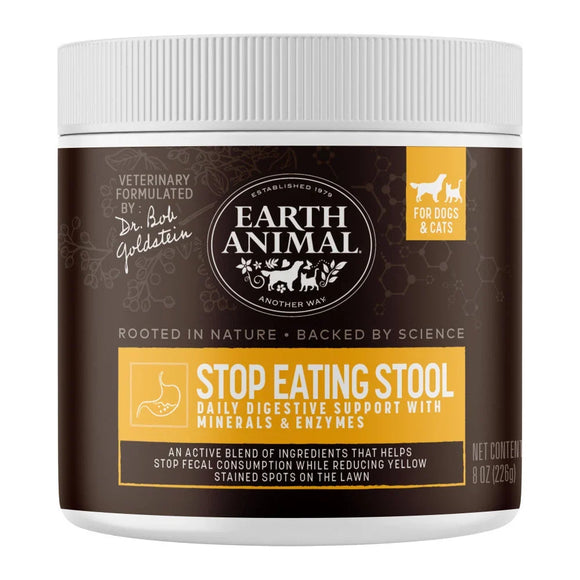 Earth Animal Stop Eating Stool Supplement for Dogs & Cats 8-oz - Dog Supplements & Vitamins 1