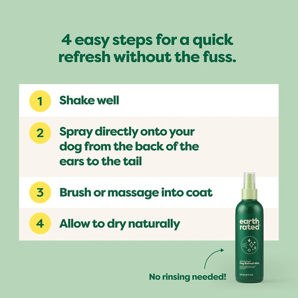 Earth Rated Deodorizing Spray Conditioning & Odor-Eliminating White Tea & Basil Refresh Mist for Dogs (8 oz)