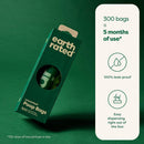 Earth Rated Dog Poop Bags Grab & Go Single Roll -Unscented (300 Bags)