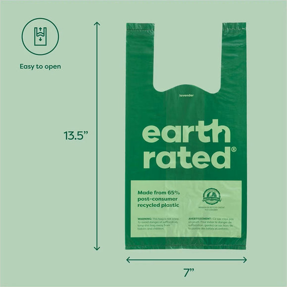 Earth Rated Dog Poop Bags with Handles- Unscented -120 Handle Bags