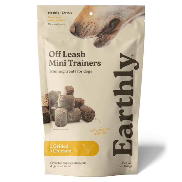 Earthly Off Leash Mini Trainers Grilled Chicken Recipe Dog Treats (5 oz) - Soft & Chewy Dog Treats 1