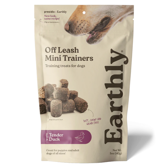 Earthly Off Leash Mini Trainers Tender Duck Recipe Dog Treats (5 oz) - Soft & Chewy Dog Treats 1