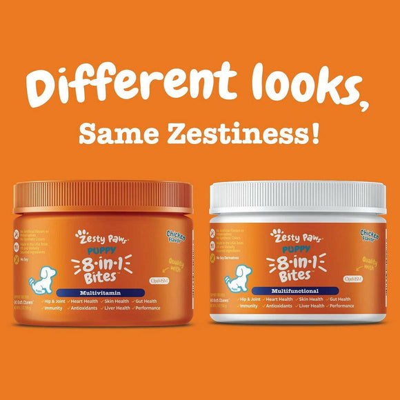 Zesty Paws Puppy Multivitamin Bites Chicken Probiotic Support For Small Dogs (90 ct)