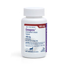 Bottle of Emeprev tablets for dogs on a white background