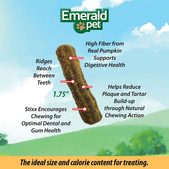 Emerald Pet Feline Dental Stixx with Catnip & Pumpkin Dental Cat Treats
