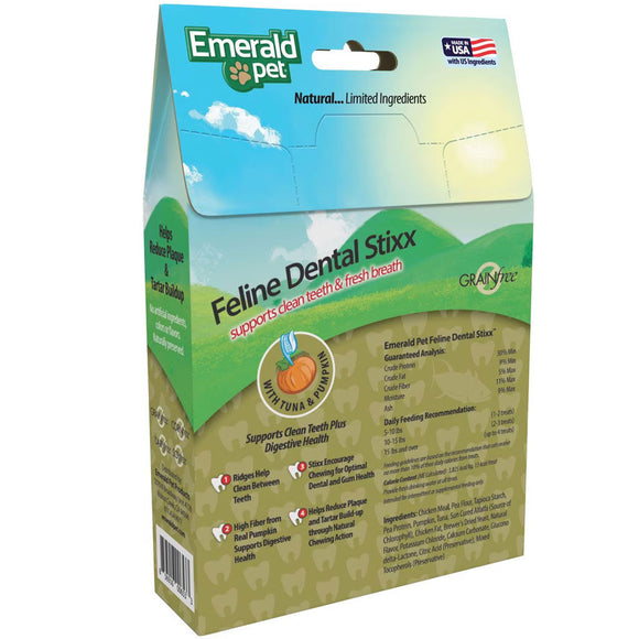 Emerald Pet Feline Dental Stixx with Tuna & Pumpkin Dental Cat Treats (3.6 oz) - Cat Dental Chews & Treats 2