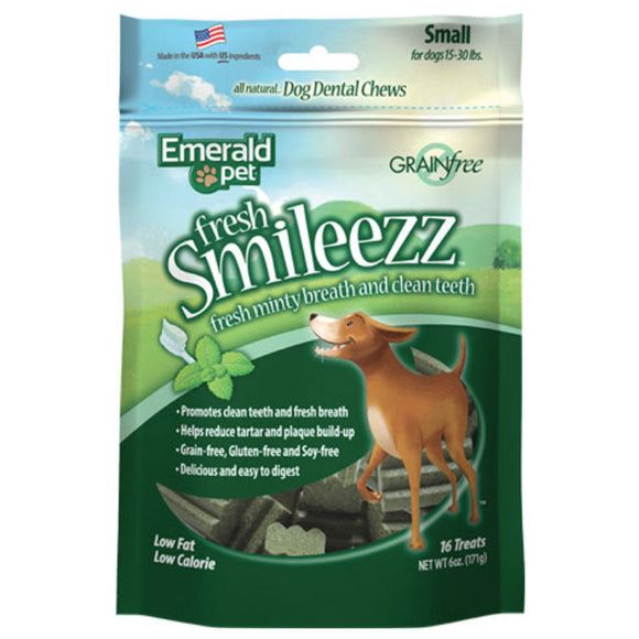 Emerald Pet Fresh Smileezz Grain-Free Small Dental Dog Treats - Dog Treats 1