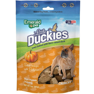 Emerald Pet Little Duckies Grain-Free with Duck & Pumpkin Dog Treats, 5-oz